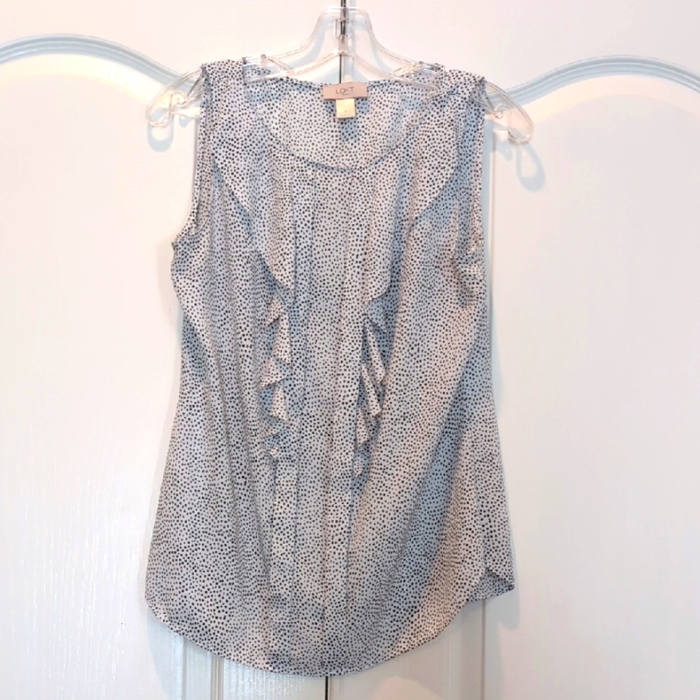 LOFT Sleeveless Ruffled Blouse